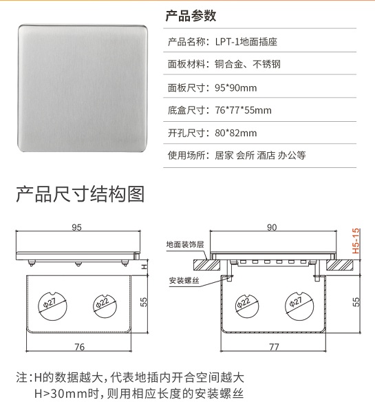 平推式插座