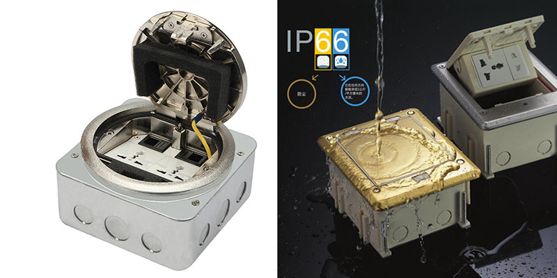 IP66高档防水地面插座与结构图展示